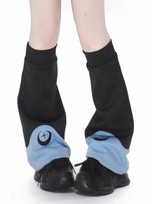 Sporty subculture dark jacket + shorts + long pants + headband + leg warmers