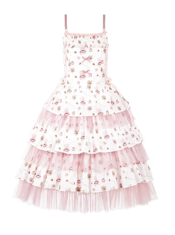 Summer Rose Garden Dress + Jumper Skirt + Bandana + Sheer Cardigan + Lace Choker