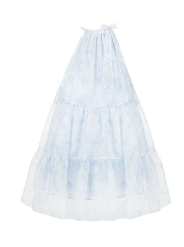 【予約商品】アイスブルーフラワードレス+スリーブ+コルセット