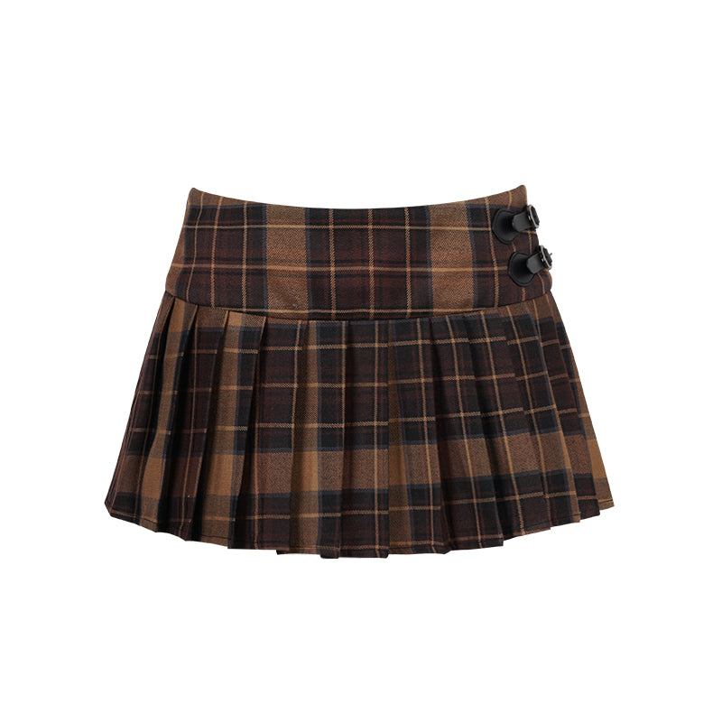 Retro Plaid A-Line Skirt