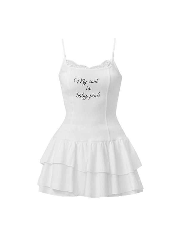 Gem Elf Letter Slim Camisole + Short Skirt