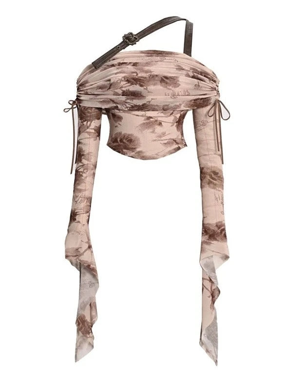 Maillard Rose Printed Hot Girl Mesh Bottle Top