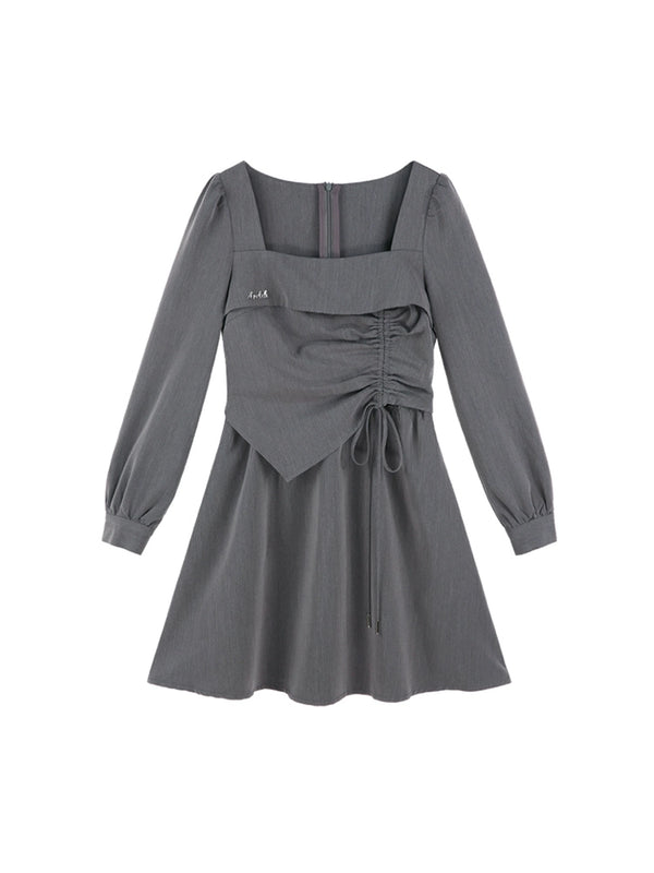 スクエアネックフレンチガーリーワンピース