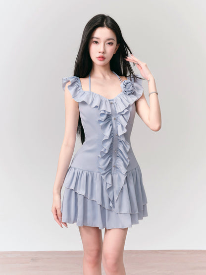 Mint Soda French Romantic Ruffle Dress (robe à volants)