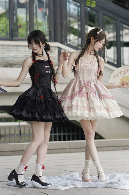 Sweet Suspender Dress + Chinese Set + Necklace + Inner + Sleeve