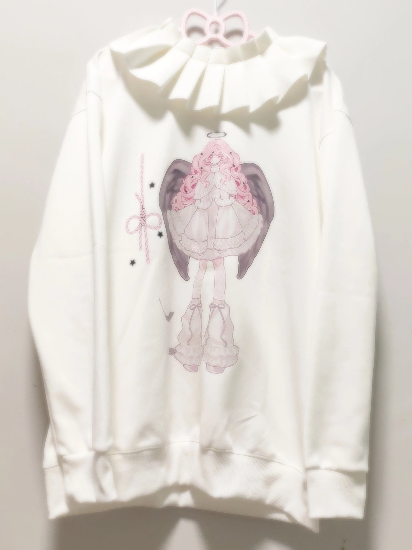 [Angel Neighborhood👼animation girl illustration ruffle sweatshirt