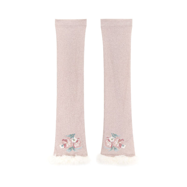 Pink Brocade Suede China Dress Set-Up