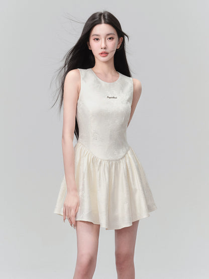 [Spot] Fragile Shop Princess Diary Daughter Wind Jacquard Vest Skirt Delicate Dating Dress