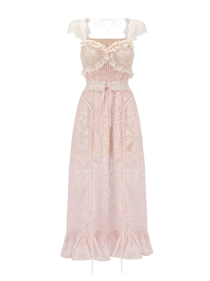 Pink Retro Girly Long Dress