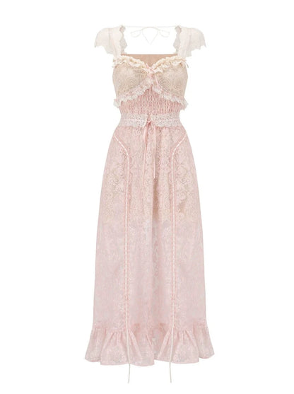 Pink Retro Girly Long Dress