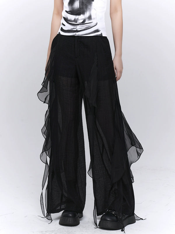 Sheer Mode Chic Summer Pants