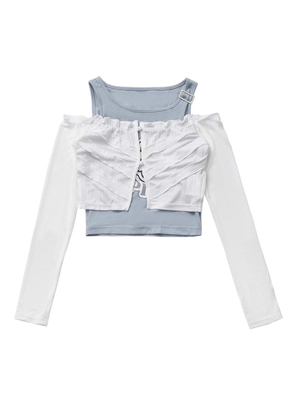 Summer InvasionSunscreen Skeleton JacketBlueWhiteFresh Color Suit