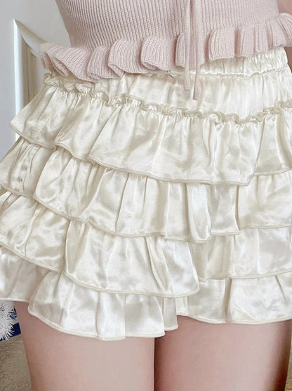 Summer Girl Milk White Cake Skirt