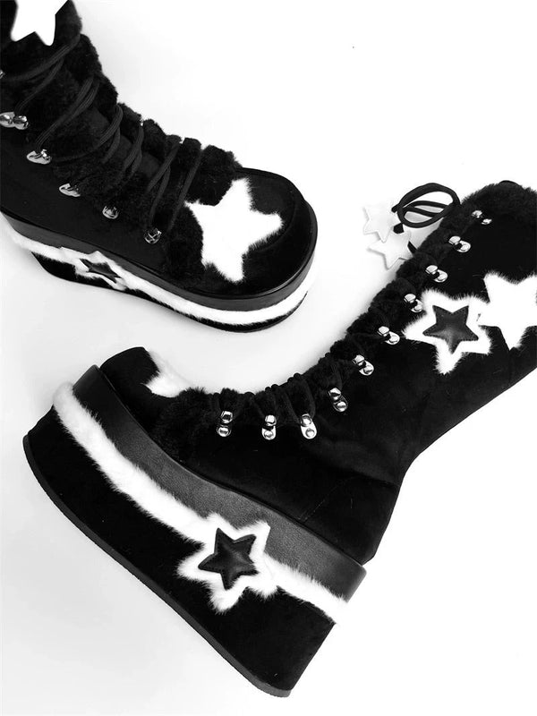 Velvet Star y2k Subculture Mid Platform Boots