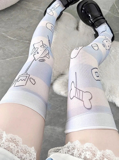 [Angel Neighborhood👼 Border Knee-High Socks