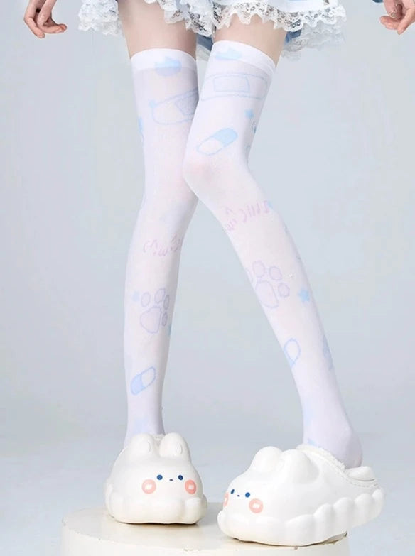 Cat Hospital Knee-High Socks