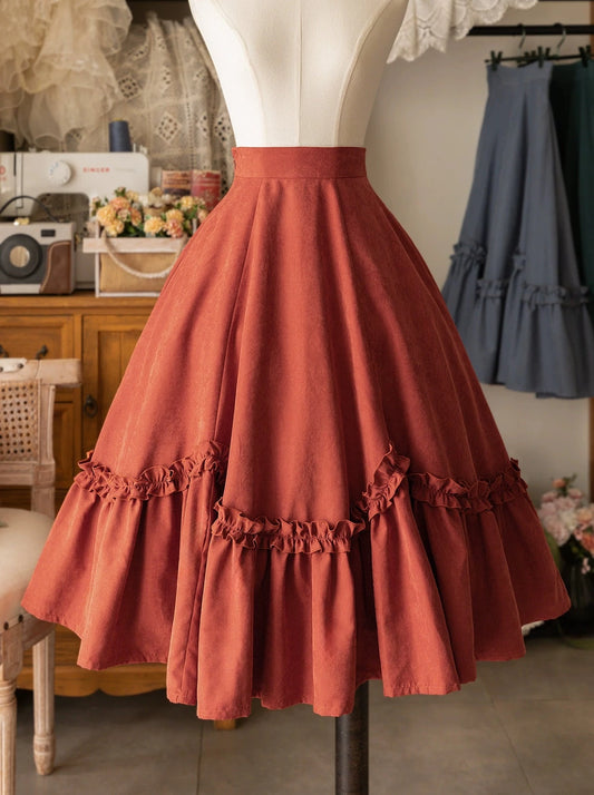 Retro Frilled Petal Pendant Skirt