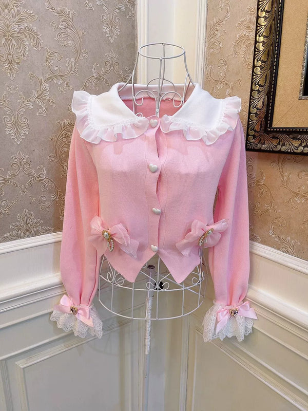 スイートベビーピンクショートカーディガン