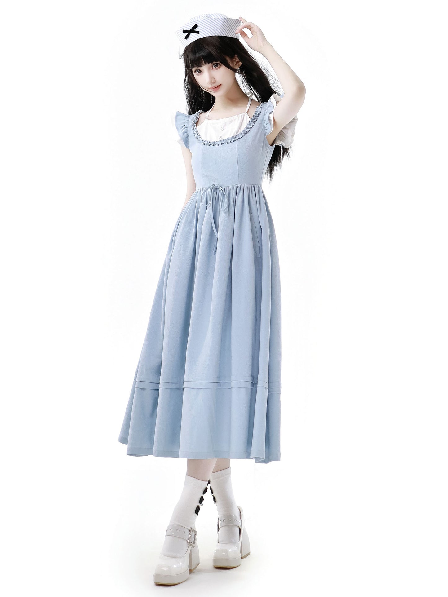 French Wing Long Dress