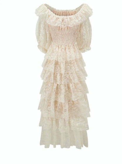 Full Lace Tiered Elegant Dress + Corset