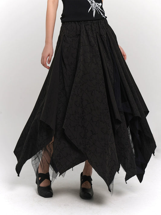 Ghost Girl, New Chinese Women's Wear, Cold Style, Chic, Unique Skirt, Artistic Sense, Chinese Style Black Skirt Woman