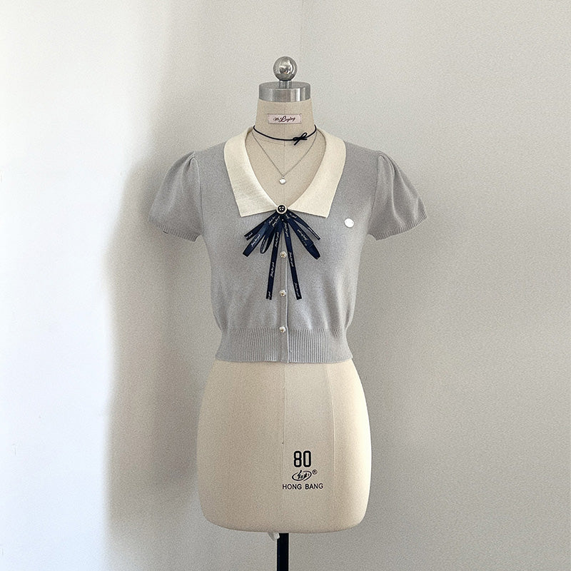 Design Sense Knit Short Sleeve Top