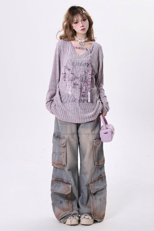 レトロバタフライエンブロイダリーニットセット