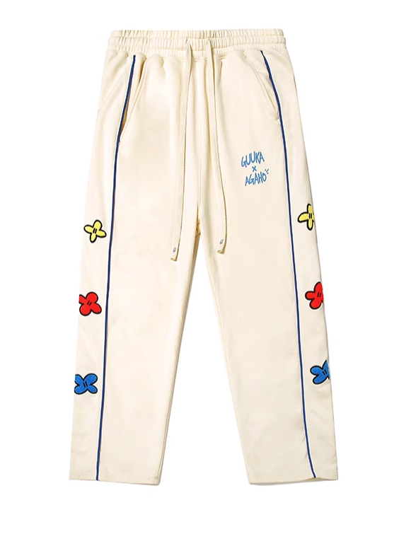 Cream Yellow Round Neck Sweatshirt + Side Design Pants