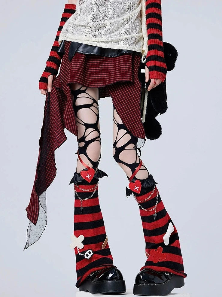 Rock Stripe Wide Leg Warmers