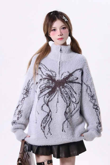 Retro butterfly Rimmo Hair Sweater