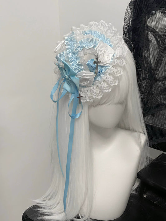 Gothic Rose Dark Beauty Lace Headdress Hat