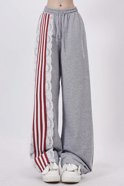 Retro Web Stripe Drape Sweat Pants