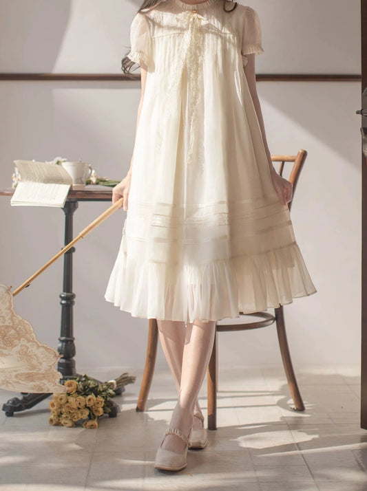French Elegant Retro Cream Doll Lolita Dress