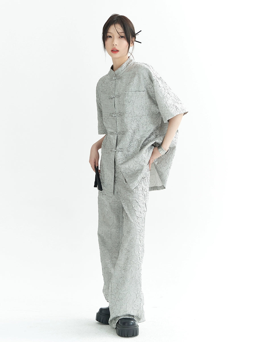 Sparkling China Shirt Pants Suit