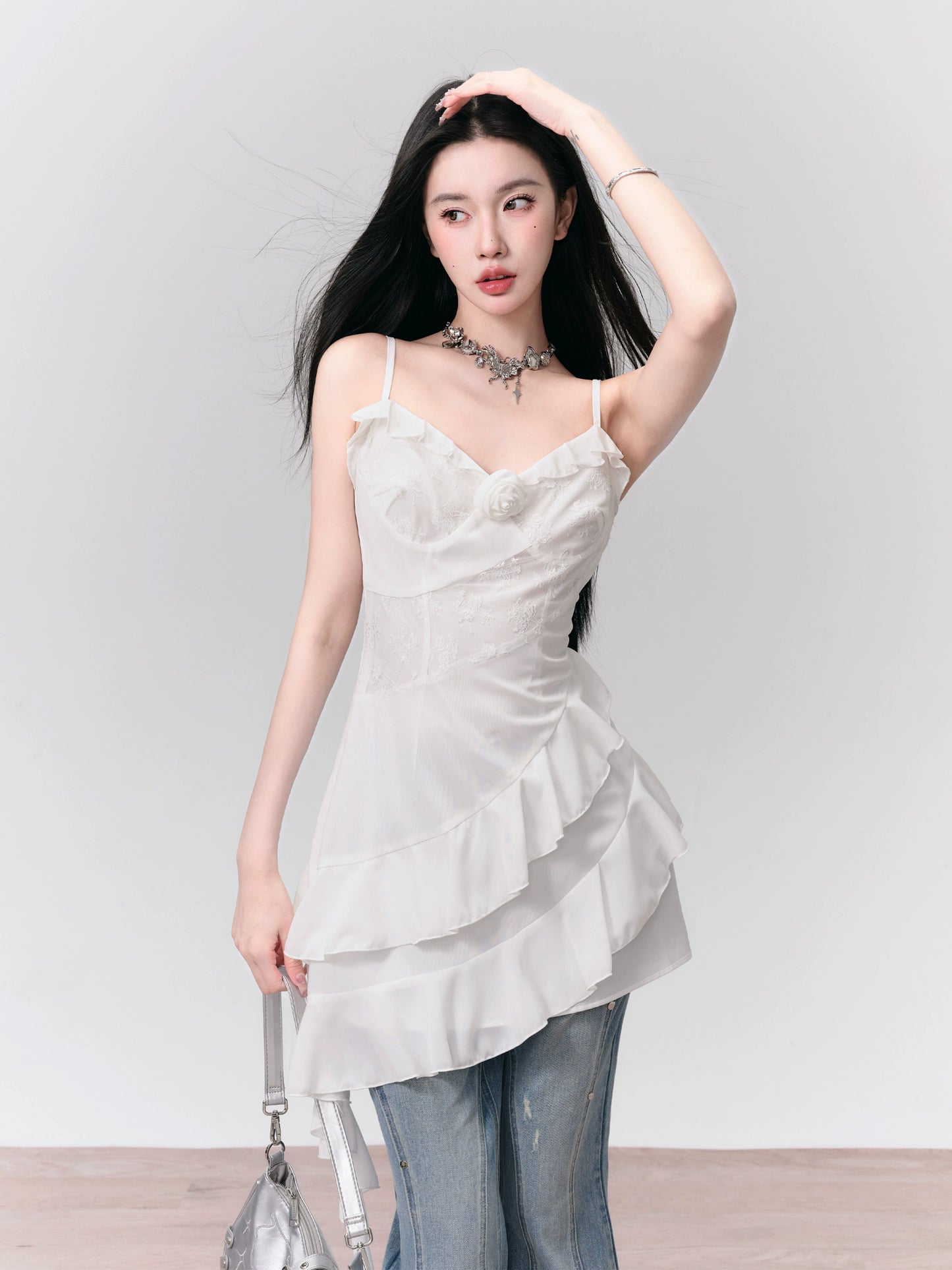 Flower Design Asymmetrical Camisole