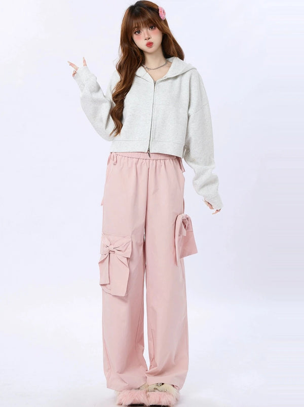 Sweet Spring Milky Short Hoodie