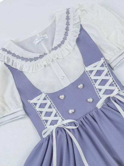 [Reservations] Side Lace-Up Big Bow Summer Girl Dress