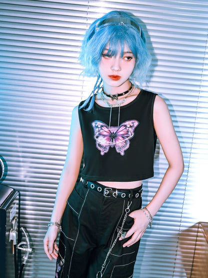 Butterfly Shadow Phantom Sleeveless Top