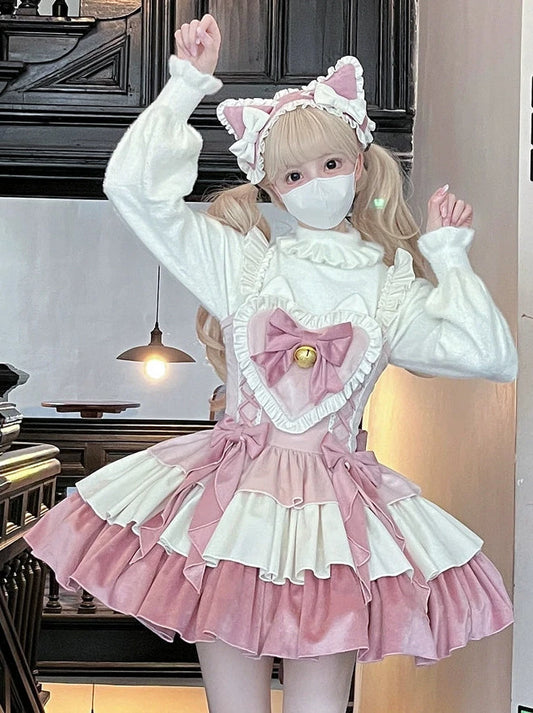 Sakura Hime lolita original design velvet heart language Lolita genuine JSK everyday cute light lo dress dress