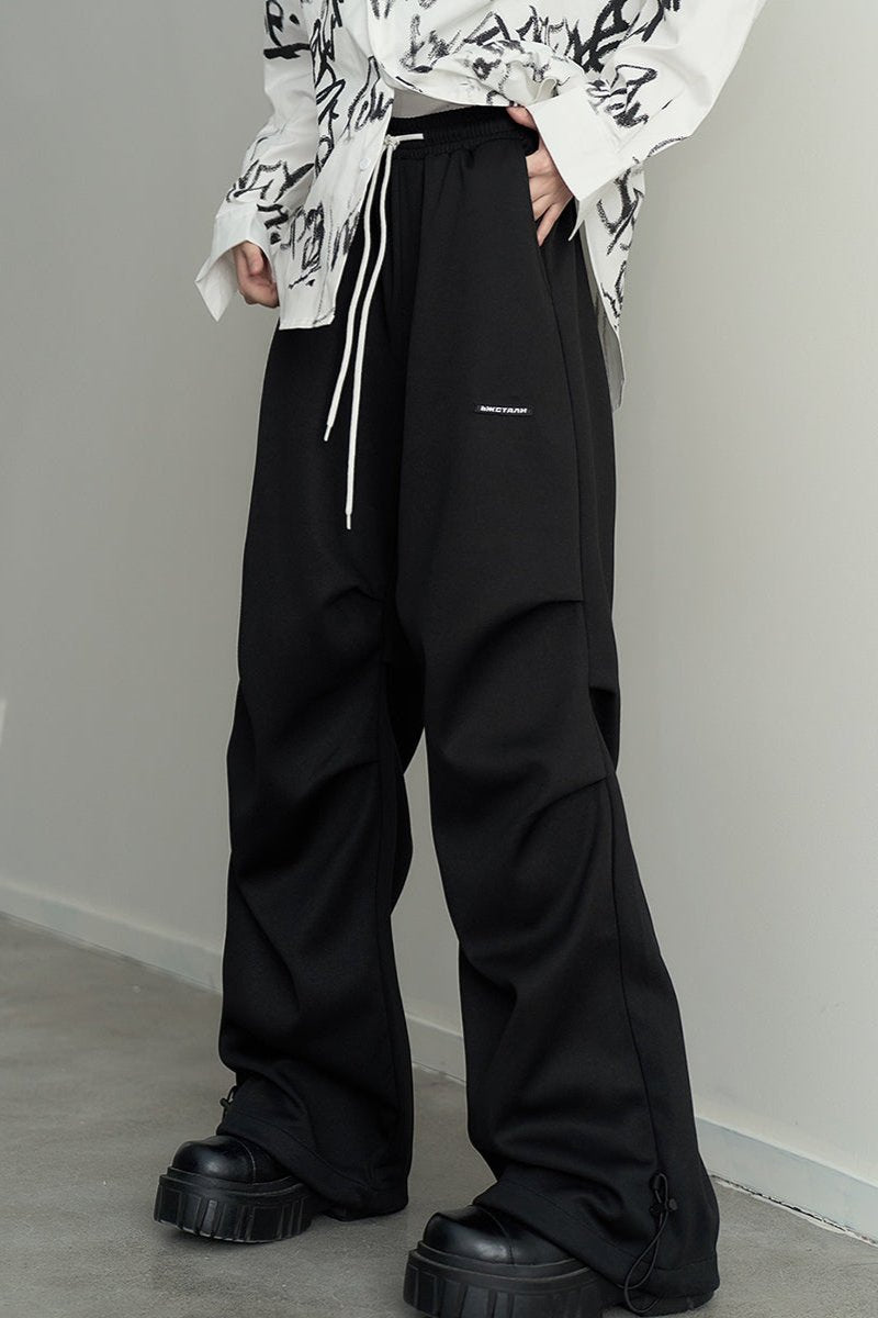 Pleated Drape Loose Straight Pants