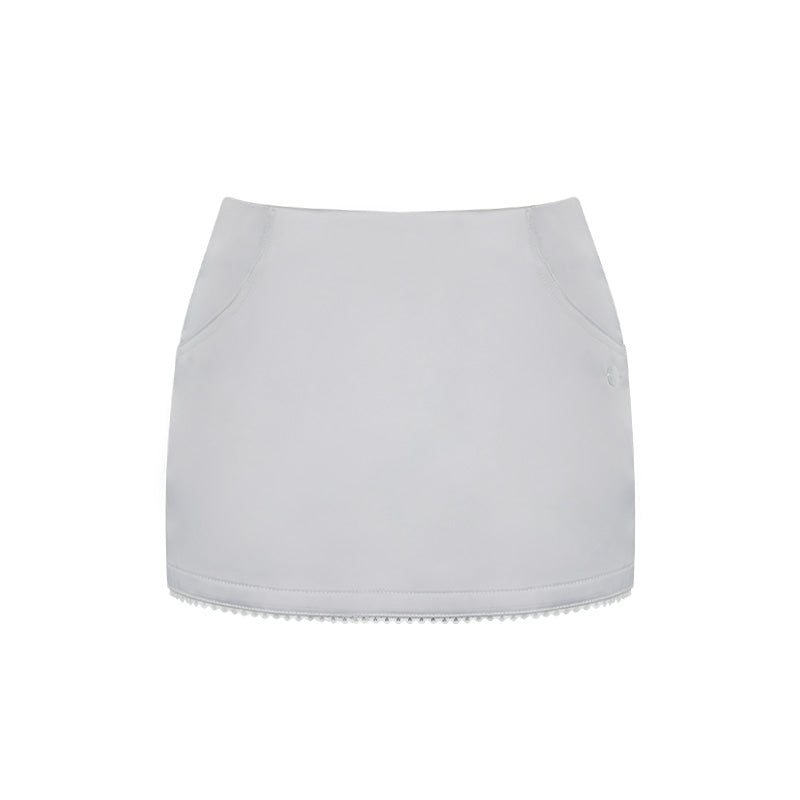 Round Neck Slim Top + Short Hip Skirt