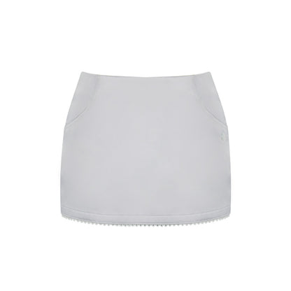 Round Neck Slim Top + Short Hip Skirt