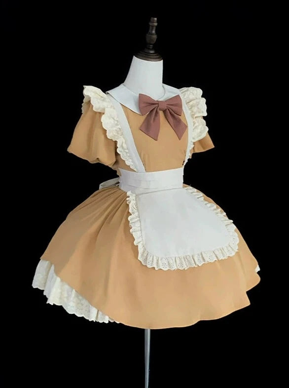 アンティークガーリーメイドロリータドレス