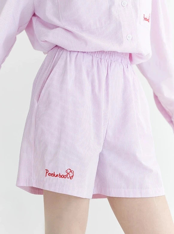 Slit Loose One-Point Shirt + Shorts