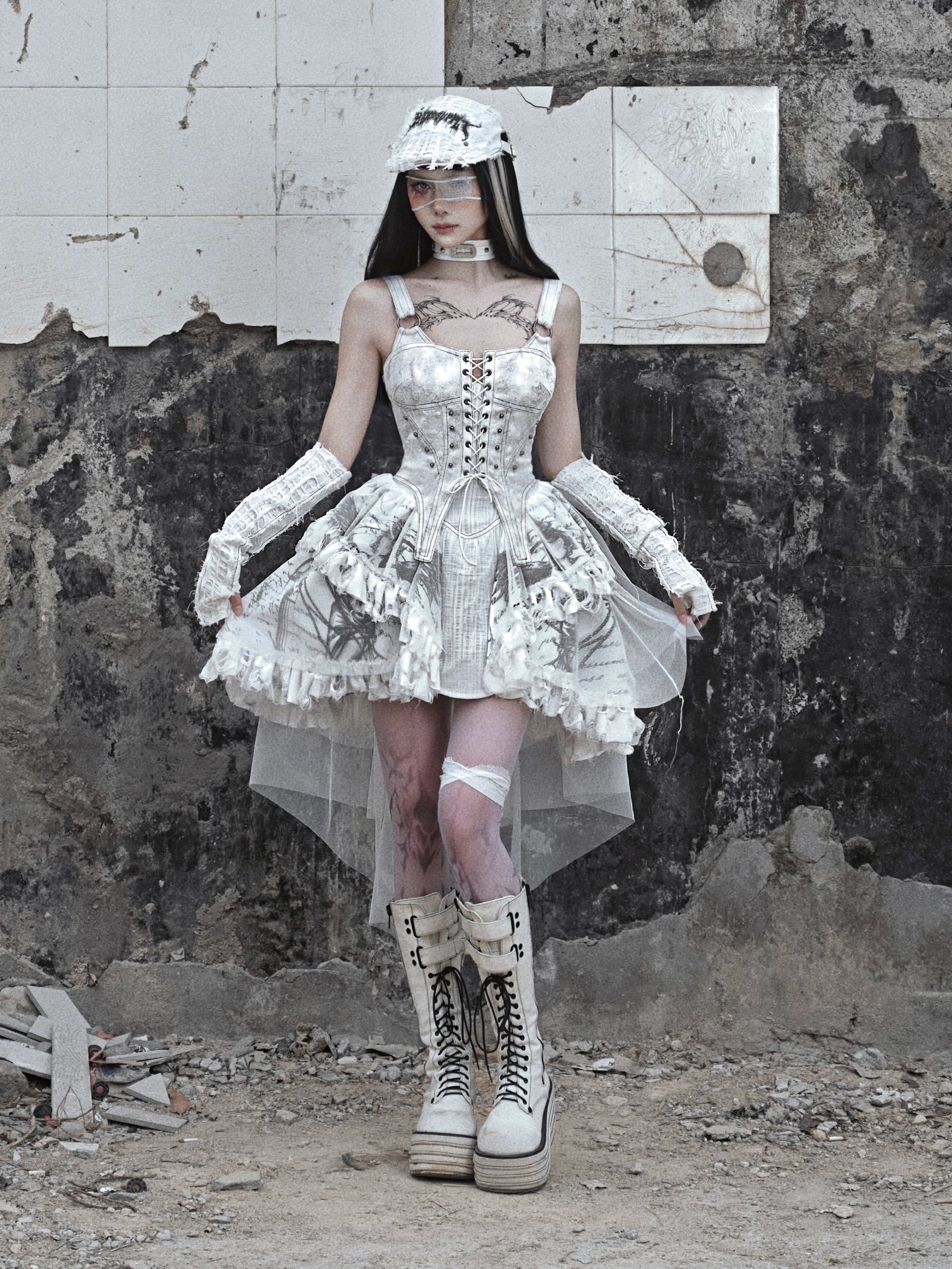 gothic dress shop Black Gothic Victorian Ball Gown with Belted Elegance