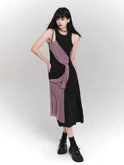 Ghost Girl Black French Temperament Sleeveless Dress Artistic Sense 2024 New Women's Summer Niche Design Sense