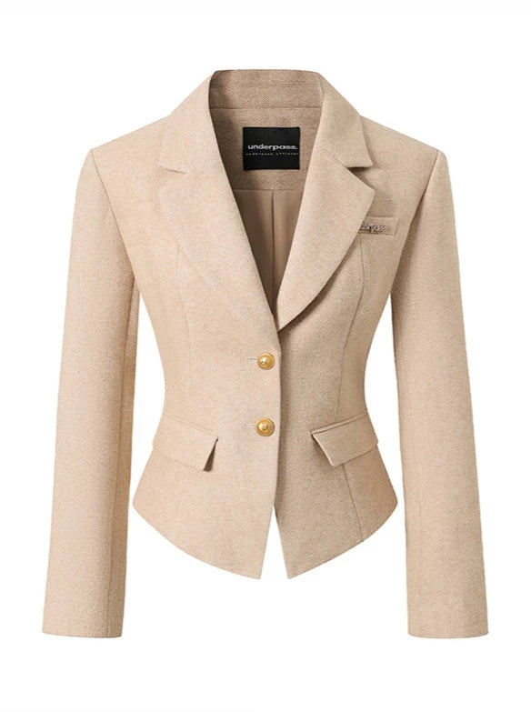 Retro Khaki Camel Single Brest West Slim Jacket [Reserved Product]