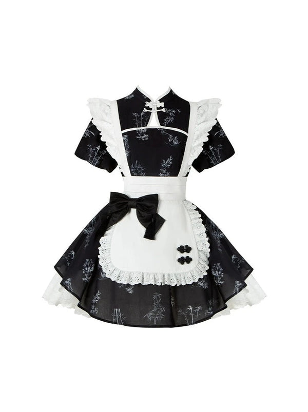 チャイナショートメイドロリータドレス