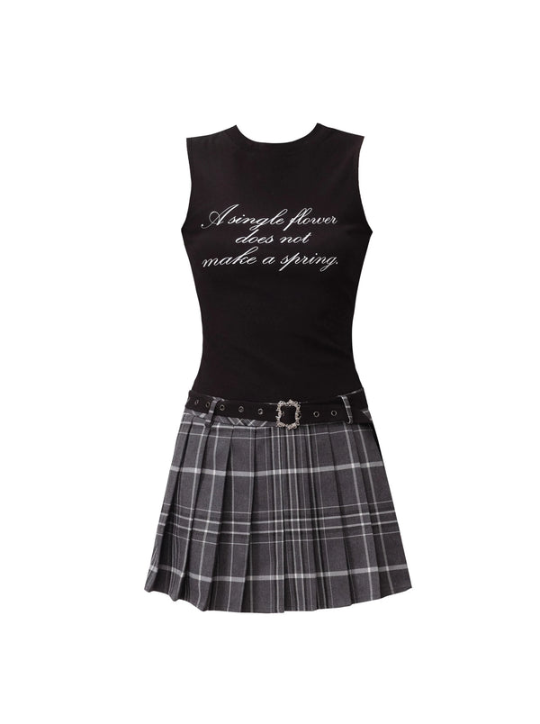 French Retro American Girl Patchwork Dress