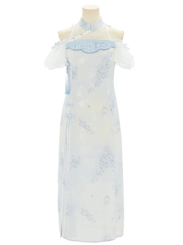 China Off-the-shoulder Elegant Summer Dress [Short/Long